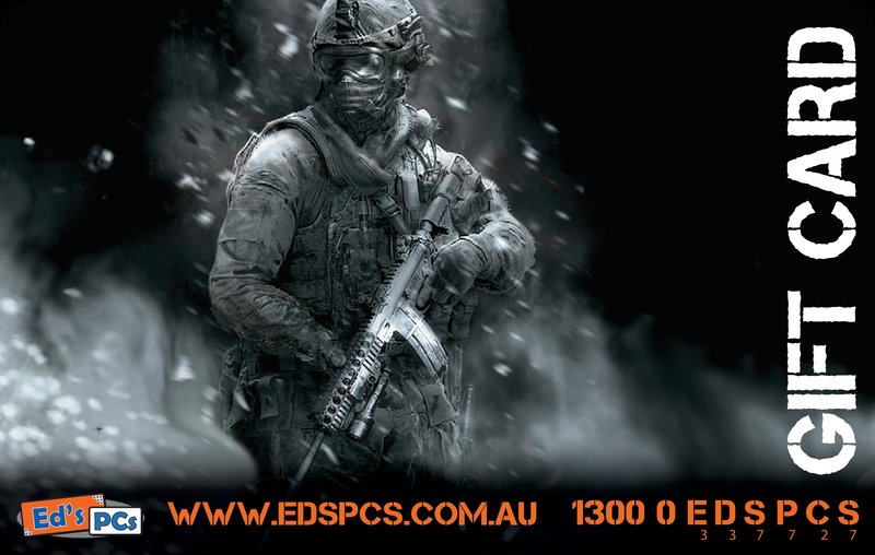 Ed's PCs gift card, Modern Warfare design